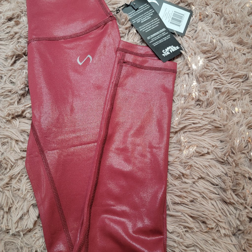 Chrome Red Tlf Brand Fitness Workout Leggings Xs Brand New With Tags